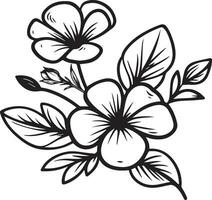 minimaliste Célibataire pervenche fleur dessins, pervenche fleur vecteur art, dessin contour pervenche fleur tatouage, petit pervenche fleur tatouage, encre illustration clipart isolé sur blanc