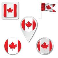 ensemble d'icônes du drapeau national du canada vecteur