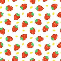 fraise, fruit frais, seamless, résumé, modèle, blanc, fond vecteur