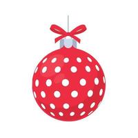 vecteur de boule de noël rouge avec motif blanc pour la célébration de noël