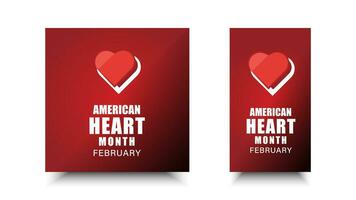 américain cœur mois conception. vecteur illustration de cœur et battre pour éducation, arrière-plan, bannière, affiche