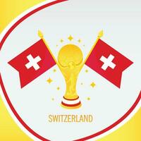 or Football trophée tasse et Suisse drapeau vecteur