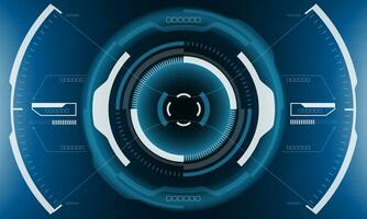 hud science-fiction interface écran vue géométrique sur bleu conception virtuel réalité futuriste La technologie Créatif afficher vecteur