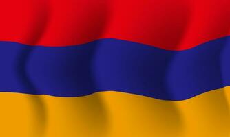 fond ondulant dans le vent drapeau arménien. Contexte vecteur