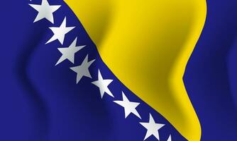 fond ondulant dans le vent le drapeau de la bosnie-herzégovine. Contexte vecteur