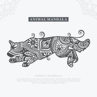 vecteur de mandala animal. art animalier. illustration vectorielle.