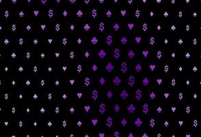 modèle vectoriel violet foncé avec des symboles de poker.