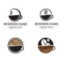 ensemble d'icônes de modèle de logo de tasse à café vecteur