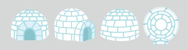 maison de glace igloo au design plat 3d vecteur