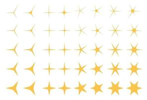 symboles de paillettes jaunes, or, orange. vecteur d'étoiles.