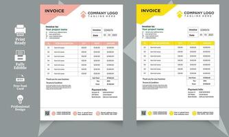 affaires facture d'achat forme modèle. facturation devis, argent factures ou prix factures et Paiement accord conception modèles. impôt former, facture graphique ou Paiement le reçu page vecteur ensemble