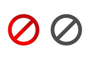 icône d'arrêt d'interdiction illustration rouge et noire sur fond blanc vecteur