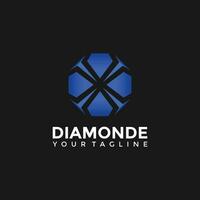 diamant gemme logo icône modèle luxe vecteur