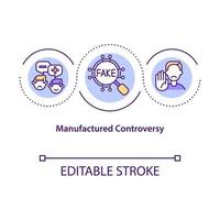 icône de concept de controverse fabriqué vecteur