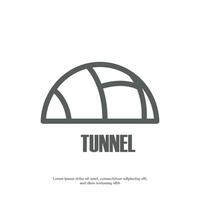 tunnel tente contour icône, pixel parfait pour la toile et mobile application, vecteur icône conception