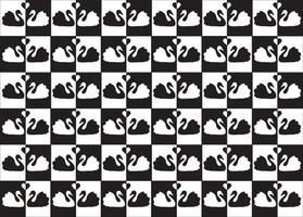 motif abstrait noir et blanc de silhouettes de cygnes vecteur
