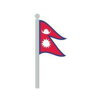 drapeau de Népal sur mât isolé vecteur