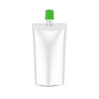 blanc Vide déjouer nourriture ou boisson sac emballage avec couvercle. Plastique pack modèle prêt pour votre conception. vecteur illustration eps dix.