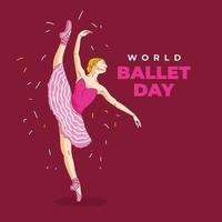 vecteur danseur de ballet - journée mondiale du ballet