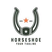 forgeron fer à cheval stable logo vecteur illustration conception