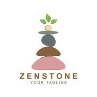 Zen pierre silhouette logo vecteur illustration conception avec Créatif idée