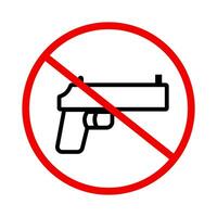 non pistolet signe. pistolet lois et règlements. pistolet utilisation interdit. vecteur. vecteur