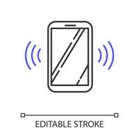 icône linéaire de smartphone qui sonne vecteur