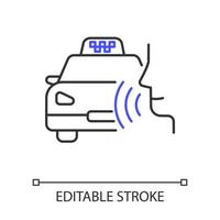 icône linéaire d'appel de taxi vecteur