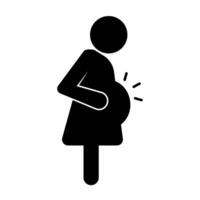 Enceinte femme émouvant sa Enceinte ventre silhouette icône. vecteur. vecteur