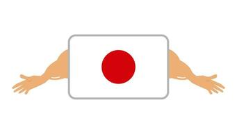 Japon exhibe ses confiance par diffusion ses mains. vecteur. vecteur
