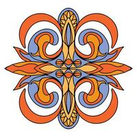 mandala fleur art trois, avec confortable couleurs, bien pour graphique conception et décoratif Ressources vecteur