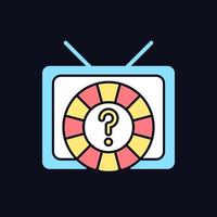 icône de couleur rvb du jeu télévisé pour le thème sombre vecteur
