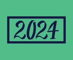 content Nouveau année 2024 abstrait bleu graphique conception vecteur logo symbole illustration avec vert Contexte