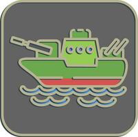 icône bataille bateau. militaire éléments. Icônes dans en relief style. bien pour impressions, affiches, logo, infographies, etc. vecteur