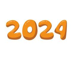 2024 content Nouveau année abstrait Orange graphique conception vecteur logo symbole illustration