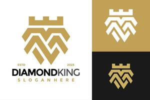 lettre m diamant Roi logo conception vecteur symbole icône illustration