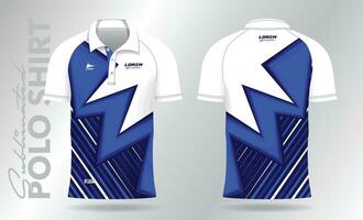 bleu polo Jersey maquette modèle conception pour football, football, badminton, tennis, ou sport uniforme vecteur