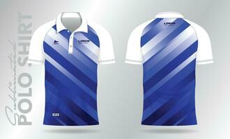 bleu polo Jersey maquette modèle conception pour football, football, badminton, tennis, ou sport uniforme vecteur
