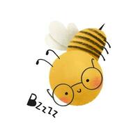 mon chéri abeille avec lunettes. école illustration vecteur