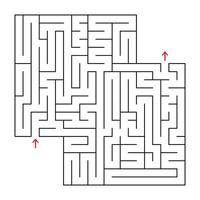 labyrinthe isolé carré abstrait. couleur noire. un jeu intéressant et utile pour les enfants et les adultes. illustration vectorielle plane simple. avec une place pour votre image vecteur