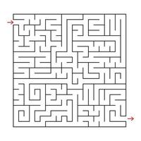 labyrinthe carré abstrait avec un trait noir. un jeu intéressant pour les enfants et les adultes. illustration vectorielle plane simple isolée sur fond blanc. vecteur
