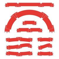 ensemble de rubans de bannière isolés colorés sur fond blanc. illustration vectorielle plane simple. avec un espace pour le texte. adapté à l'infographie, au design, à la publicité, aux vacances, aux étiquettes. vecteur