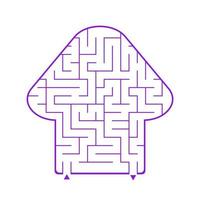 labyrinthe isolé simple abstrait en forme de champignon. fleurs violettes sur fond blanc. un jeu intéressant pour les enfants. illustration vectorielle plane simple. vecteur