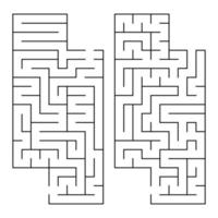 labyrinthe isolé rectangulaire abstrait. couleur noire sur fond blanc. un jeu intéressant pour les enfants et les adultes. illustration vectorielle plane simple. avec une place pour vos dessins vecteur