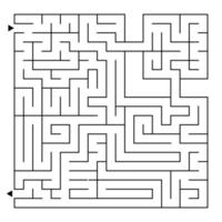 labyrinthe isolé carré abstrait. couleur noire sur fond blanc. un jeu intéressant pour les enfants et les adultes. illustration vectorielle plane simple. vecteur