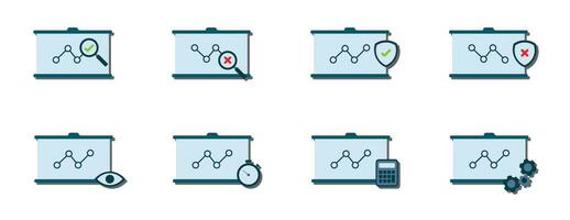 ensemble de Audit plat icône vecteur
