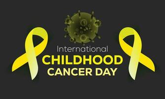 international enfance cancer journée. arrière-plan, bannière, carte, affiche, modèle. vecteur illustration.