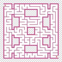labyrinthe carré abstrait. un jeu intéressant pour les adolescents et les adultes. une illustration vectorielle plane simple isolée sur un fond transparent. vecteur