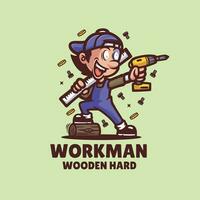 ouvrier en bois logo vecteur
