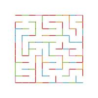 labyrinthe isolé simple de couleur abstraite. couleurs de l'arc-en-ciel sur fond blanc. un jeu intéressant pour les enfants. illustration vectorielle plane simple. vecteur